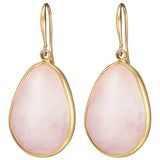 Ohrhänger gelbgold Naturstein rosa