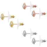 3er Set Ohrstecker tricolor Glaskristall weiß