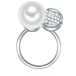 Ring Muschelkernperle weiß Zirkonia weiß