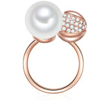 Ring roségold Muschelkernperle weiß Zirkonia weiß