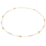 Kette gelbgold Muschelkernperle weiß