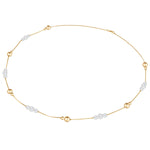 Kette gelbgold Muschelkernperle weiß