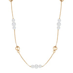 Kette gelbgold Muschelkernperle weiß