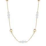 Kette gelbgold Muschelkernperle weiß