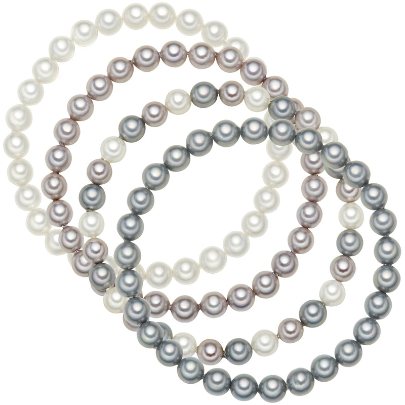 4er Set Armbänder Muschelkernperle multicolor
