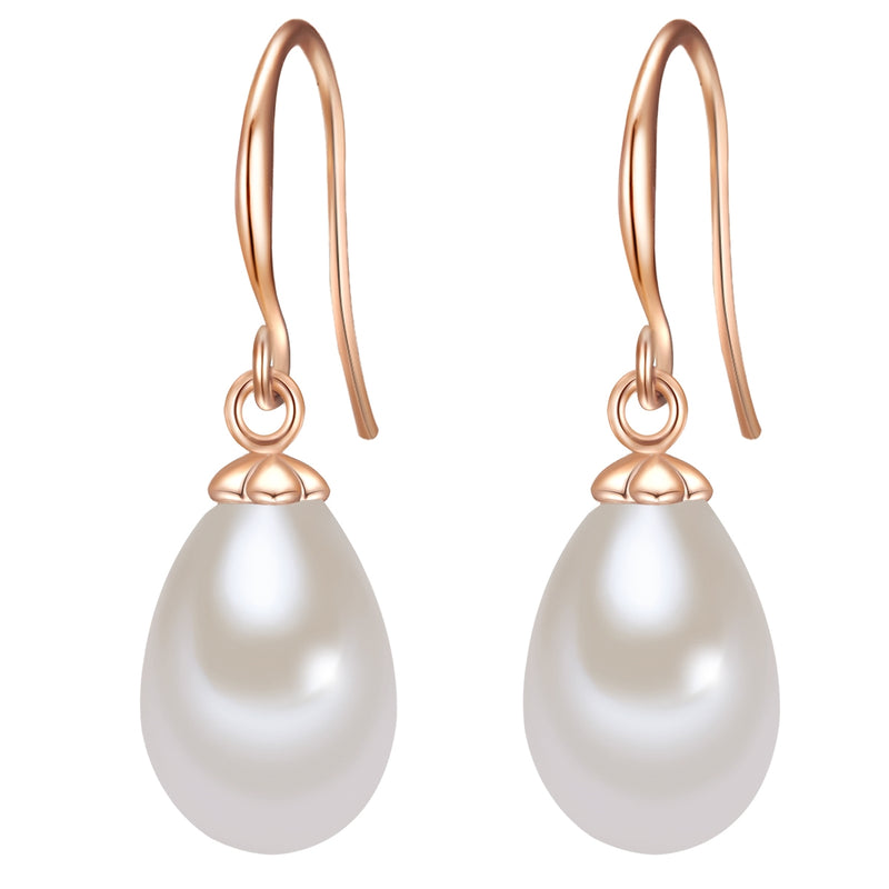 Ohrhänger roségold Muschelkernperle weiß