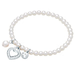 Armband Muschelkernperle weiß Kristall weiß