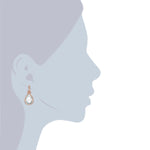 Ohrhänger roségold verziert mit Kristallen von Swarovski® weiß Glas weiß