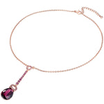 Kette mit Anhänger roségold verziert mit Kristallen von Swarovski® violett Glas violett