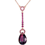 Kette mit Anhänger roségold verziert mit Kristallen von Swarovski® violett Glas violett