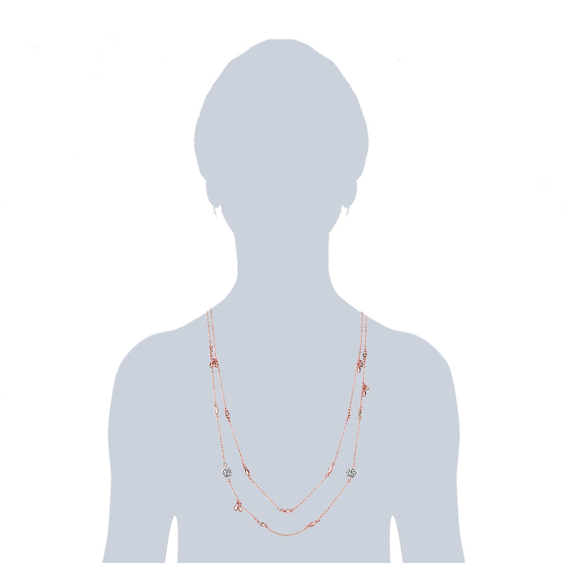 Kette bi-Color Perle (synth.) weiß verziert mit Kristallen von Swarovski® weiß
