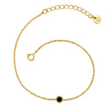 Armband Sterling Silber gelbgold Zirkonia schwarz