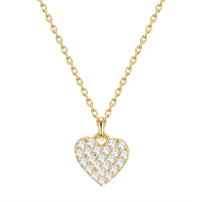 Kette mit Anhänger Sterling Silber gelbgold Zirkonia weiß