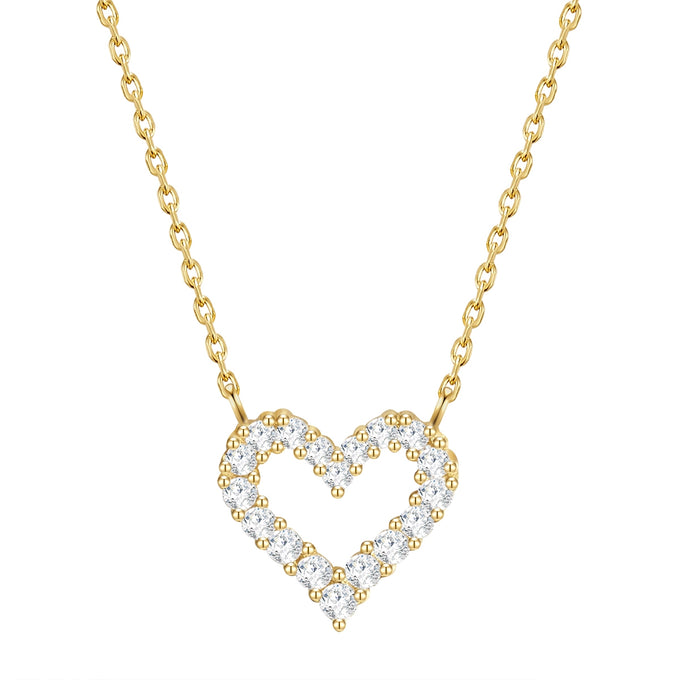 Kette mit Anhänger Sterling Silber gelbgold Zirkonia weiß