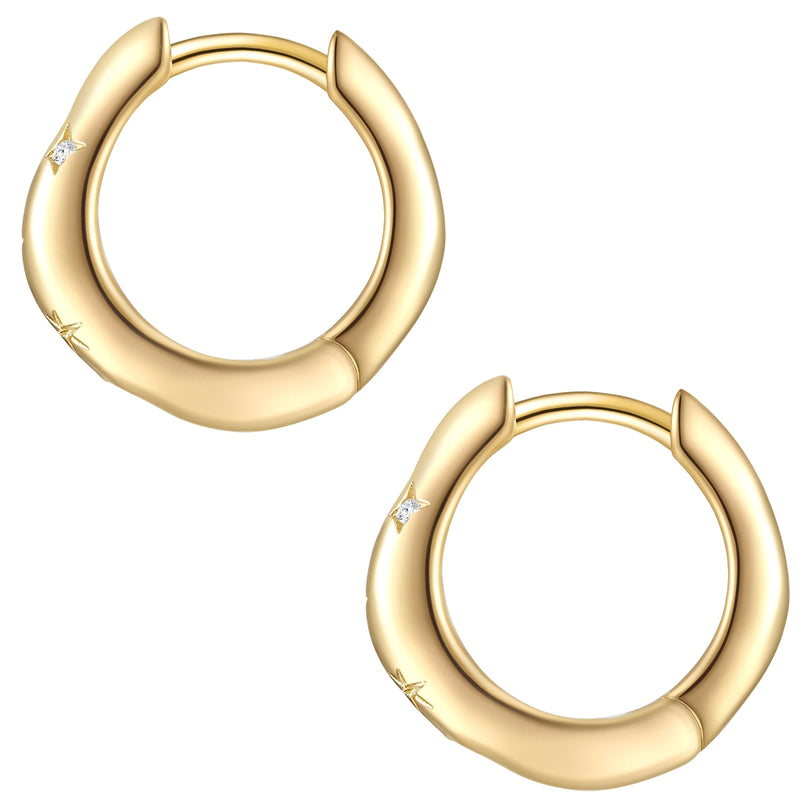 Creolen Sterling Silber gelbgold Zirkonia weiß