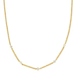 Kette mit Anhänger Sterling Silber gelbgold Zirkonia weiß