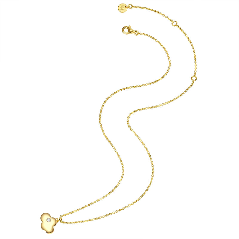 Kette mit Anhänger Sterling Silber gelbgold Zirkonia weiß