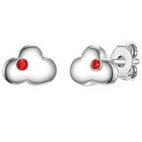 Ohrstecker Sterling Silber Zirkonia rot