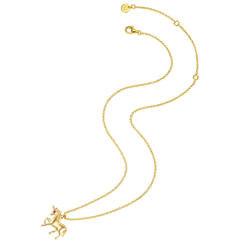 Kette mit Anhänger Sterling Silber gelbgold Zirkonia lila