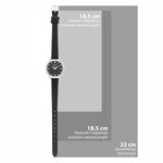 Damen Quarzuhr silber Echtleder schwarz