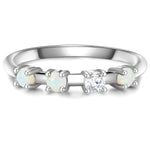 Ring Sterling Silber Opal (synth.) Zirkonia weiß