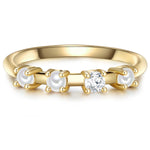 Ring Sterling Silber gelbgold Süßwasser-Zuchtperle weiß Zirkonia weiß