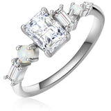Ring Sterling Silber Opal (synth.) Zirkonia weiß