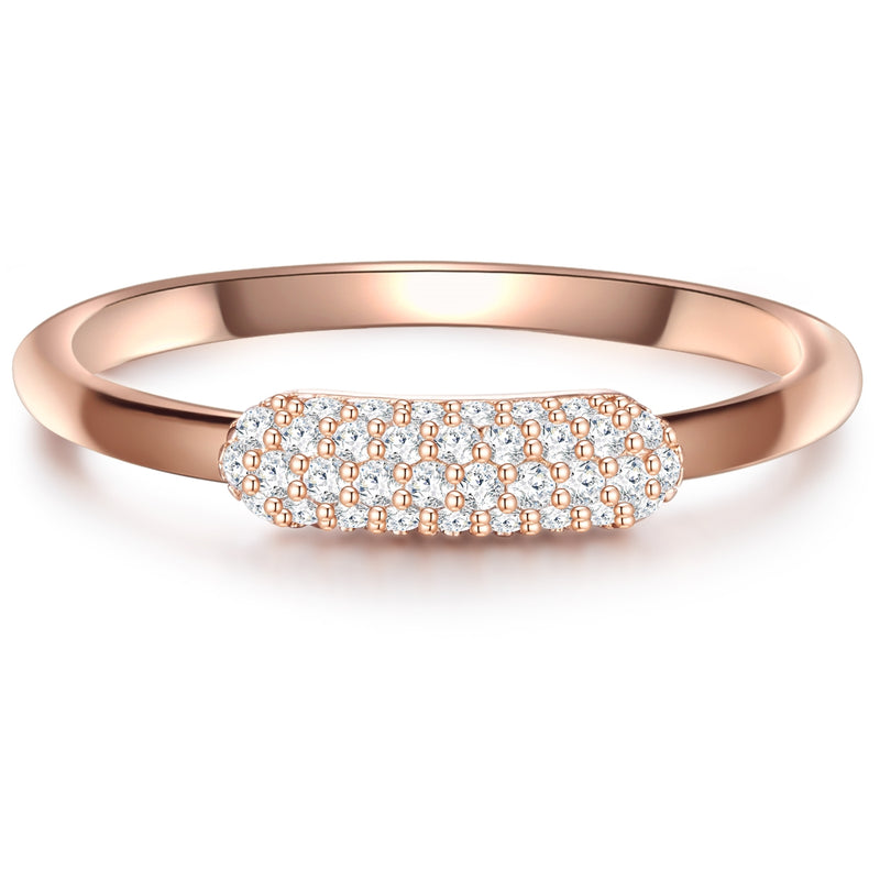 Ring Sterling Silber roségold Zirkonia weiß