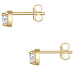 Ohrstecker Sterling Silber gelbgold Topas weiß