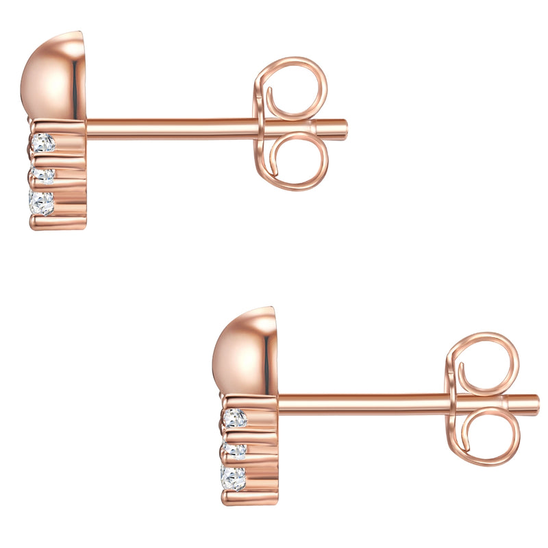 Ohrstecker Sterling Silber roségold Zirkonia weiß