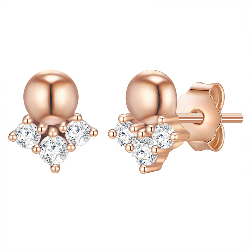 Ohrstecker Sterling Silber roségold Zirkonia weiß
