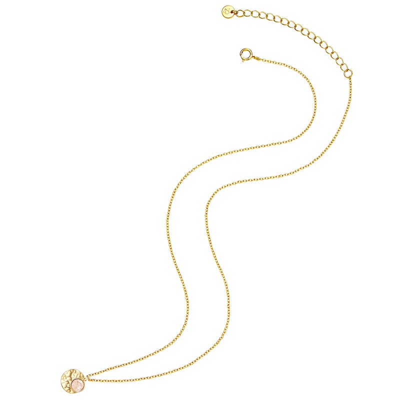 Kette mit Anhänger Sterling Silber gelbgold Rosenquarz