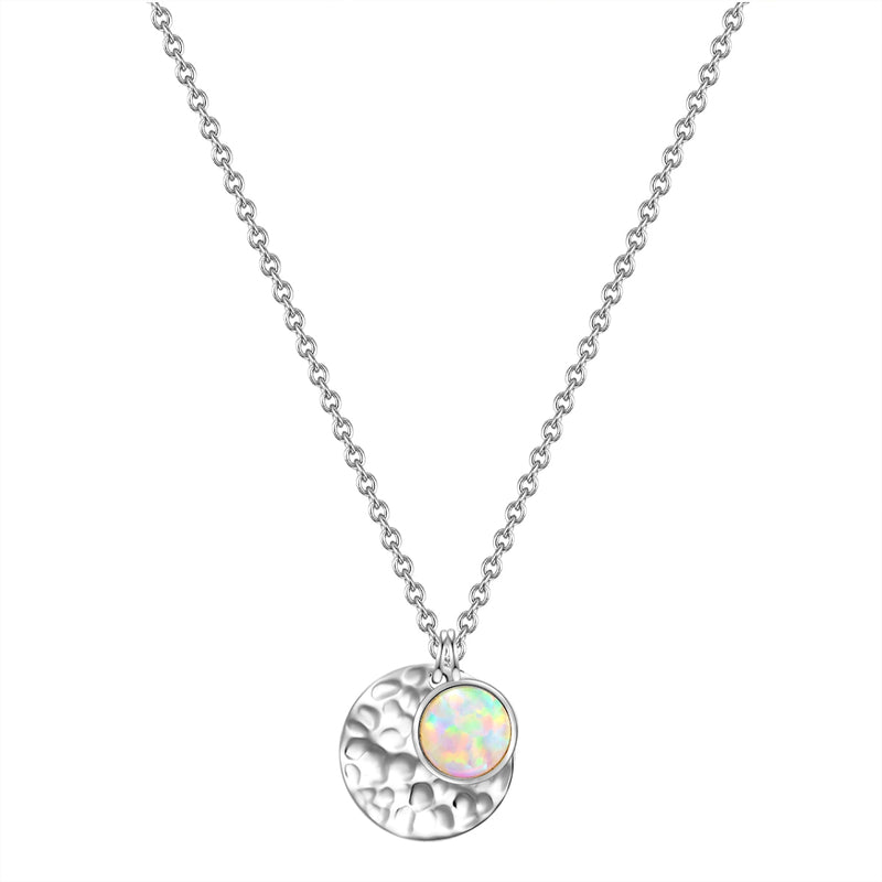 Kette mit Anhänger Sterling Silber Opal (synth.)