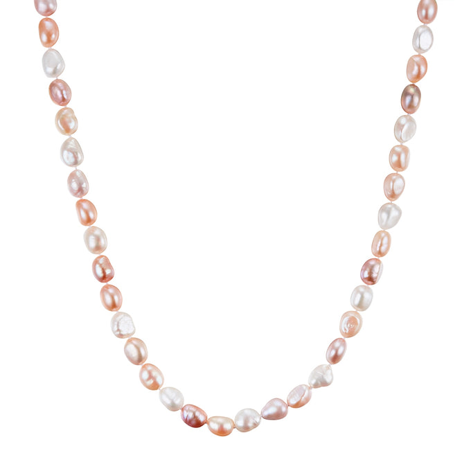 Kette Sterling Silber Süßwasser-Zuchtperle multicolor