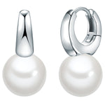 Creolen Sterling Silber Muschelkernperle weiß
