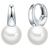 Creolen Sterling Silber Muschelkernperle weiß