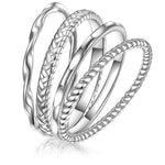 4er Set Ringe Sterling Silber