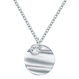 Kette mit Anhänger Edelstahl Zirkonia weiß