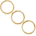 3er Set Ringe Edelstahl gelbgold