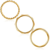 3er Set Ringe Edelstahl gelbgold