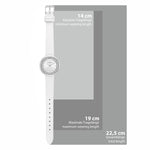 Damen Quarzuhr silber Echtleder weiß