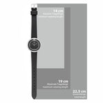 Damen Quarzuhr silber Echtleder schwarz