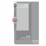 Damen Quarzuhr roségold Echtleder grau