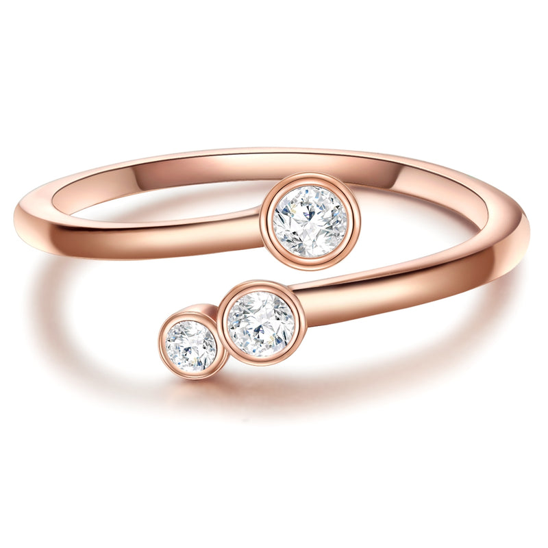 Ring Sterling Silber roségold Zirkonia weiß