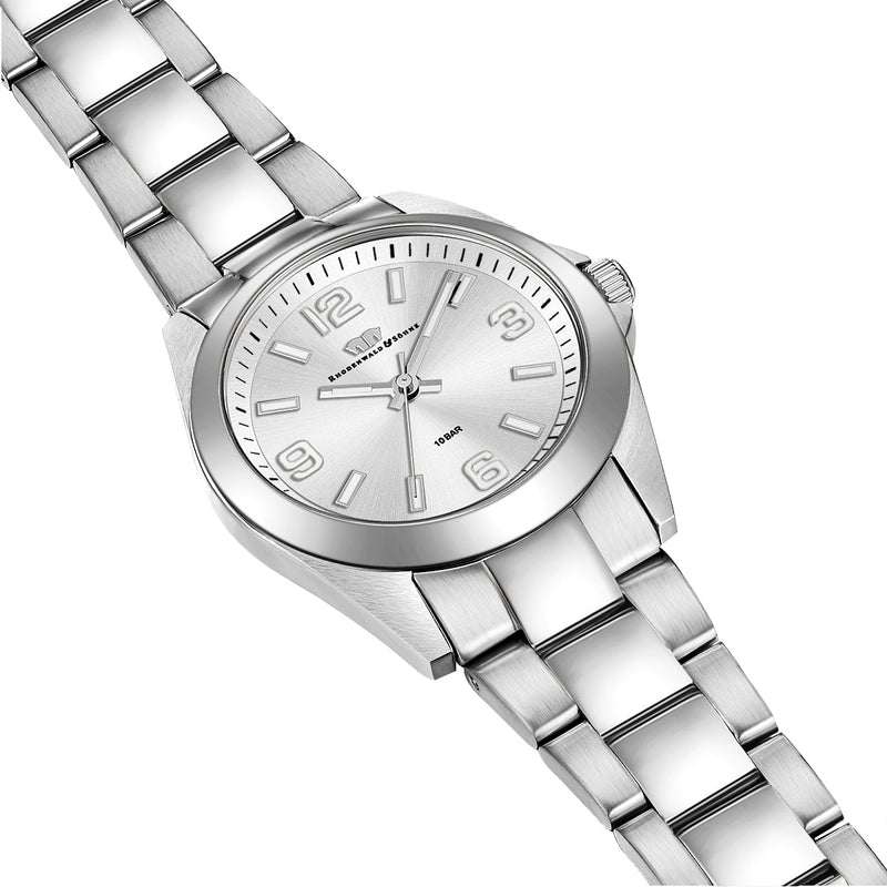 Damen Quarzuhr silber Edelstahl silber