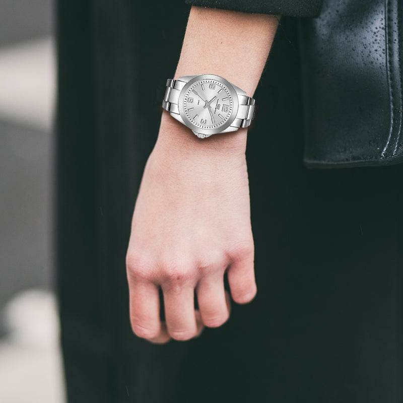 Damen Quarzuhr silber Edelstahl silber