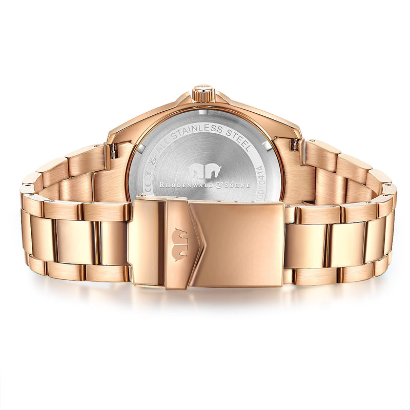 Damen Quarzuhr roségold Edelstahl roségold