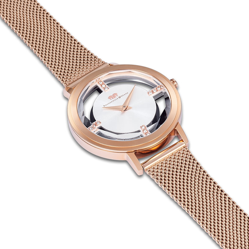 Damen Quarzuhr roségold Edelstahl roségold