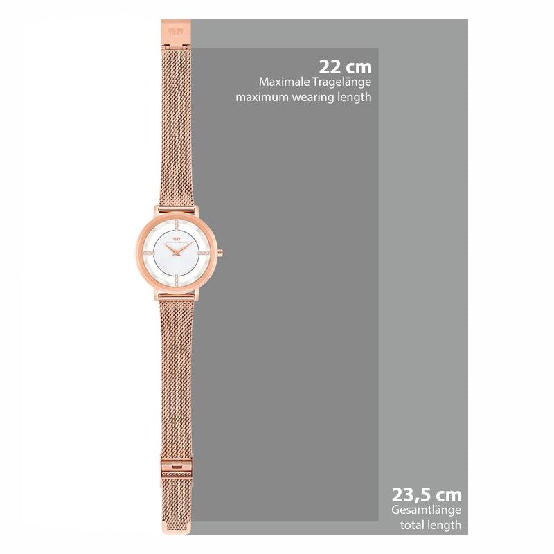 Damen Quarzuhr roségold Edelstahl roségold