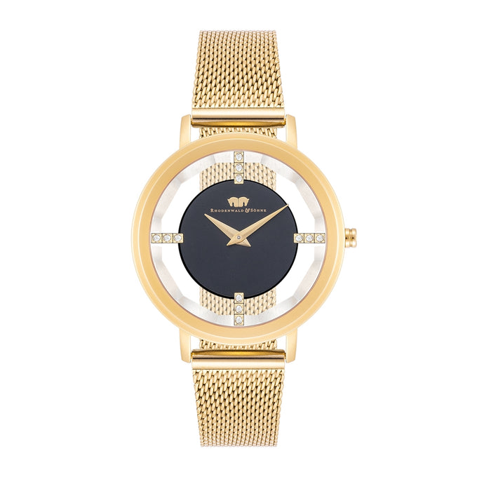Damen Quarzuhr gelbgold Edelstahl gelbgold